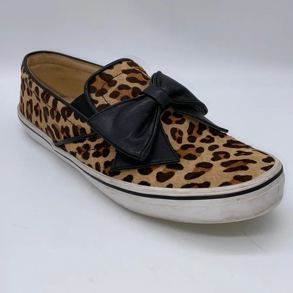 Kate Spade Delise Leopard Print Calf Hair Slip Ons - Size 7 1/2 - Picture 1 of 12